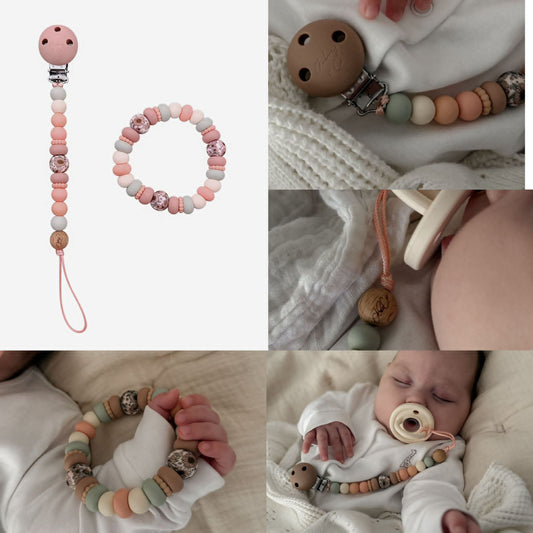 TikTok Live Product - 2 Piece Set - Personalised Dummy Clip and Teether- Come Make With Me