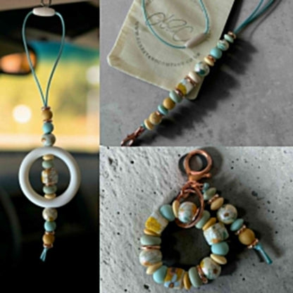 TikTok Live Product - 4 Piece Set - Donut Keyring, Lanyard, Car Charm & Book mark Set, - Come Create With Me Your Own - Make and design LIVE with me today