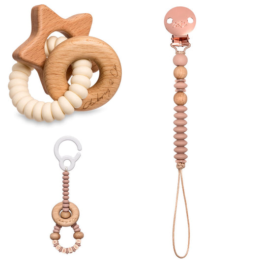 TikTok Live Product - 4 Piece Set - A Personalised Pram Toy, Rattle, Dummy Clip & Key ring / Bag tag - Come Design With Me