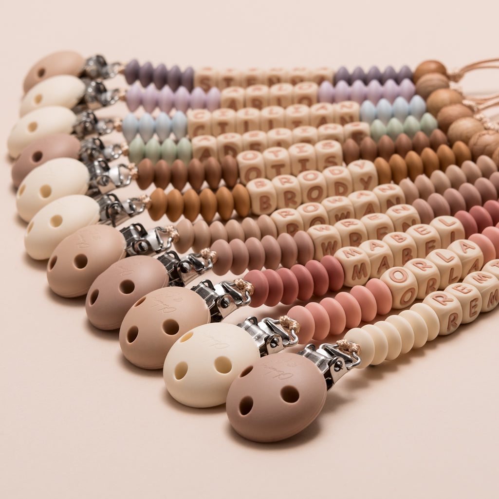 TikTok Live Product - 4 Piece Set - A Personalised Pram Toy, Rattle, Dummy Clip & Key ring / Bag tag - Come Design With Me