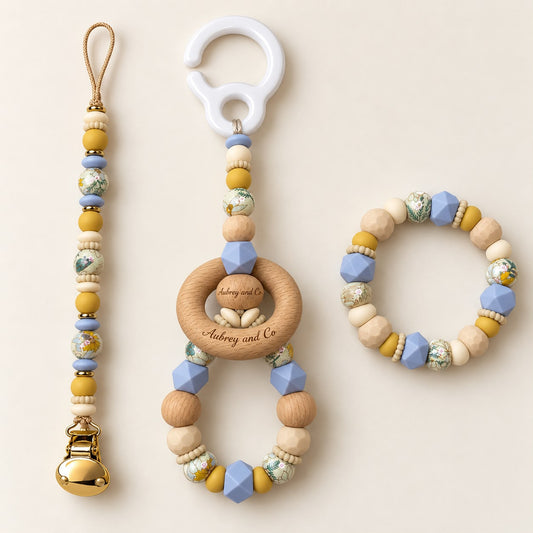 Claim it TikTok Live - 3 Piece Set - A Pram Toy, Teether & Dummy Clip