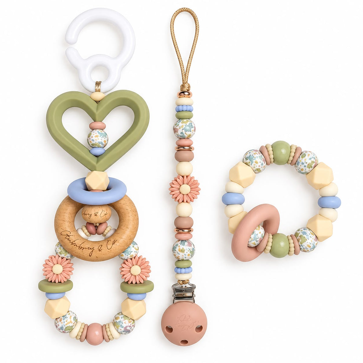 Claim it TikTok Live - 3 Piece Set - A Pram Toy, Rattle & Dummy Clip