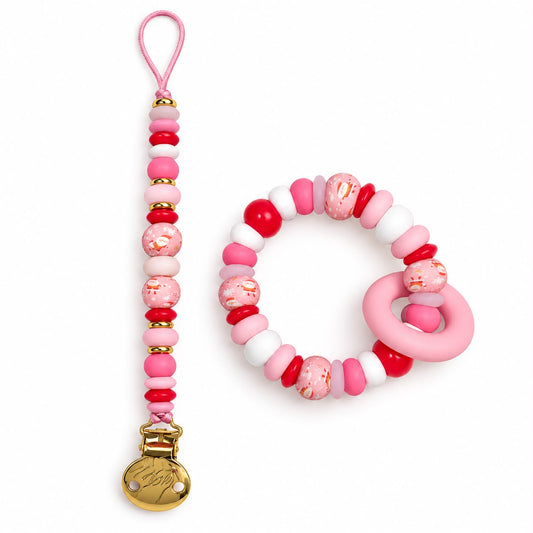 Christmas Listing - 2 Piece Set - Pink Santa
