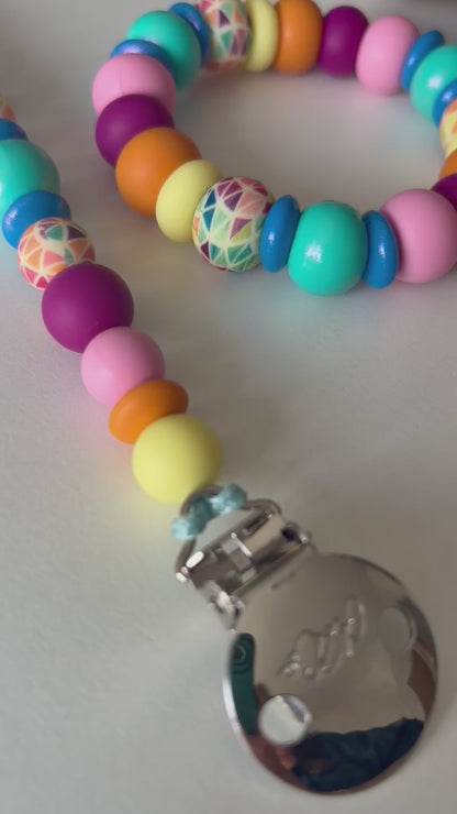 TikTok Live Product - 3 Piece Set - A Personalised Pram Toy, Rattle & Dummy Clip - Come Design With Me