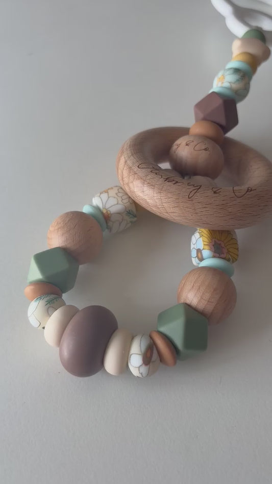 TikTok Live Product - 2 Piece Set - A Personalised Pram Toy & Teether - Come Design With Me
