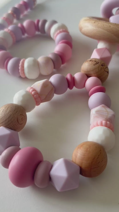 TikTok Live Product - 3 Piece Set - A Personalised Pram Toy, Rattle & Dummy Clip - Come Design With Me